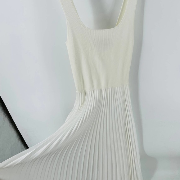 Theory White Pleated Mini Dress - Picture 7 of 8